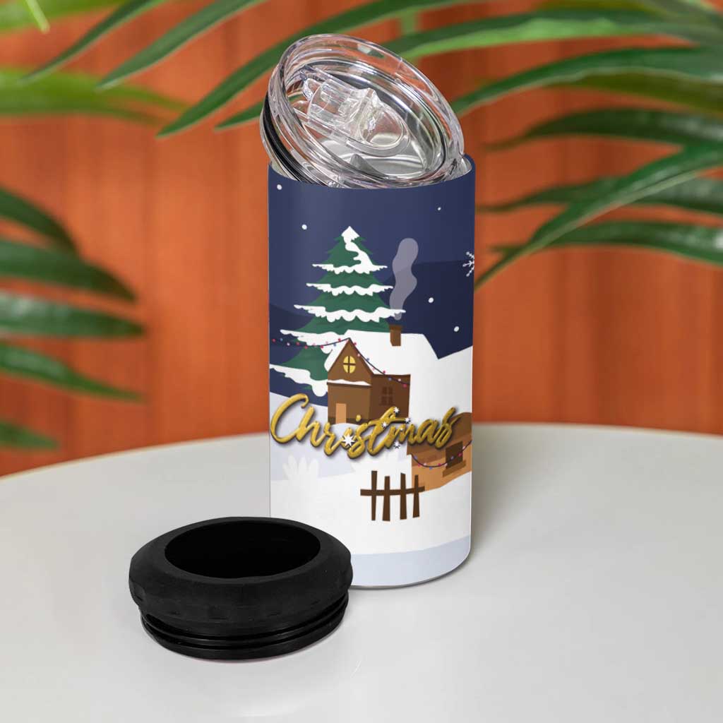 Kangaroo Australia Christmas 4 in 1 Can Cooler Tumbler Xmas Pattern