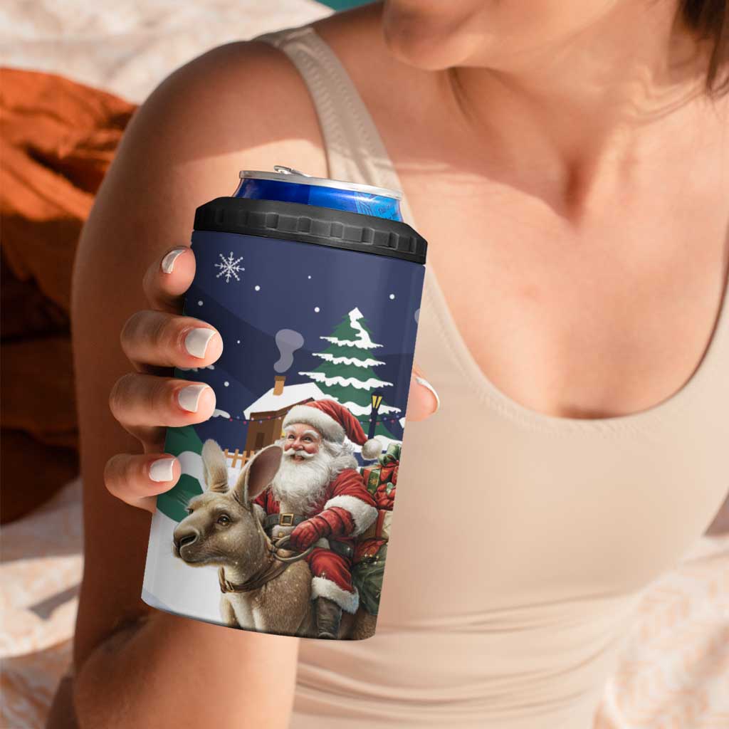 Kangaroo Australia Christmas 4 in 1 Can Cooler Tumbler Xmas Pattern