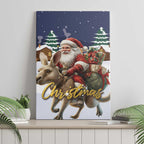 Kangaroo Australia Christmas Canvas Wall Art Xmas Pattern