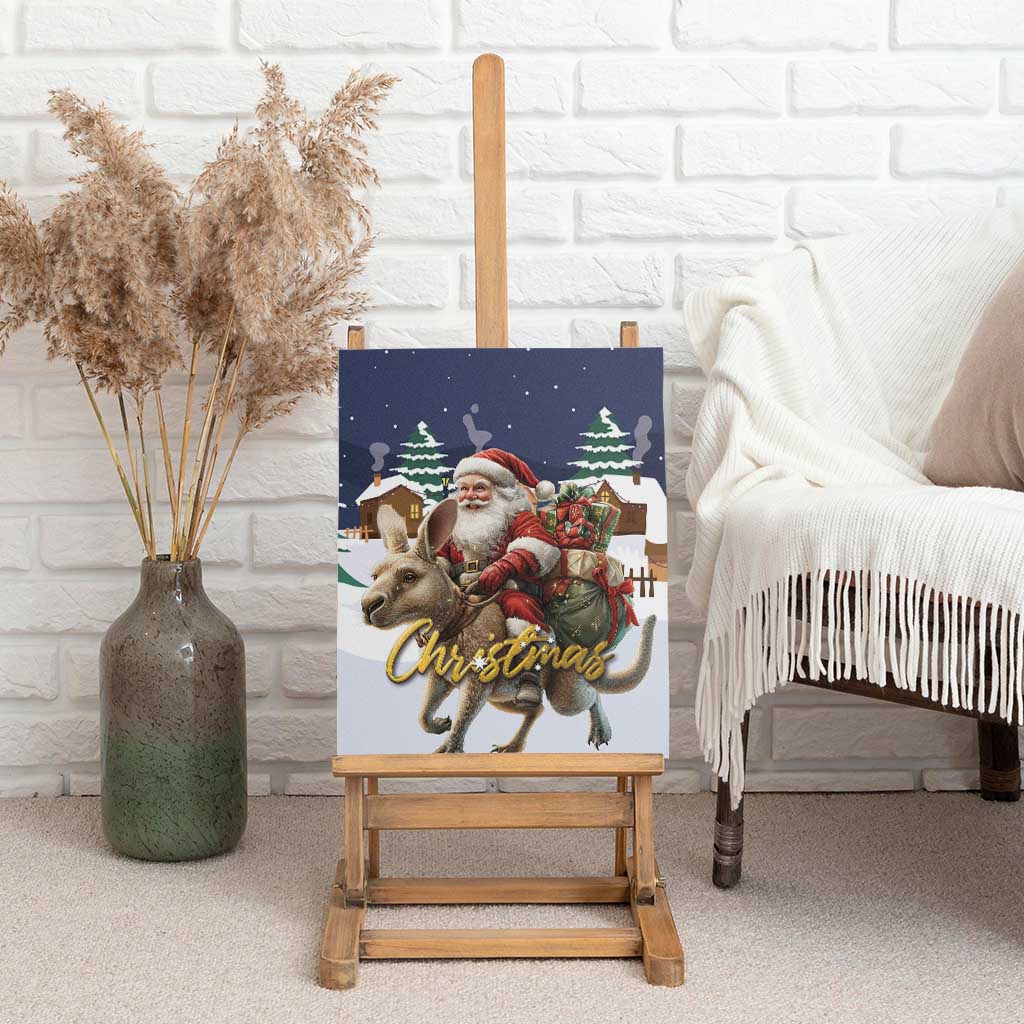 Kangaroo Australia Christmas Canvas Wall Art Xmas Pattern