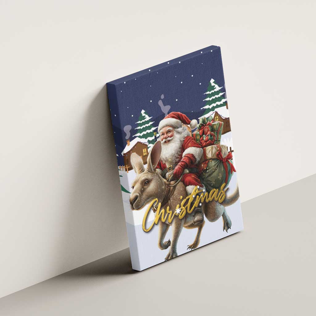 Kangaroo Australia Christmas Canvas Wall Art Xmas Pattern