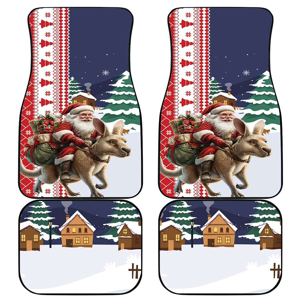 Kangaroo Australia Christmas Car Mats Xmas Pattern