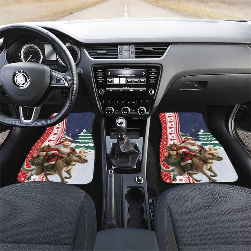 Kangaroo Australia Christmas Car Mats Xmas Pattern