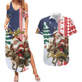 Kangaroo Australia Christmas Couples Matching Summer Maxi Dress and Hawaiian Shirt Xmas Pattern