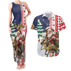 Kangaroo Australia Christmas Couples Matching Tank Maxi Dress and Hawaiian Shirt Xmas Pattern