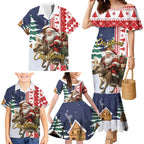 Kangaroo Australia Christmas Family Matching Mermaid Dress and Hawaiian Shirt Xmas Pattern