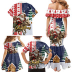 Kangaroo Australia Christmas Family Matching Mermaid Dress and Hawaiian Shirt Xmas Pattern