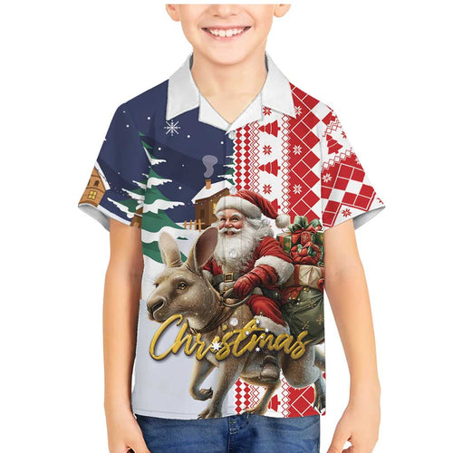 Kangaroo Australia Christmas Family Matching Mermaid Dress and Hawaiian Shirt Xmas Pattern