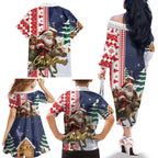 Kangaroo Australia Christmas Family Matching Off The Shoulder Long Sleeve Dress and Hawaiian Shirt Xmas Pattern