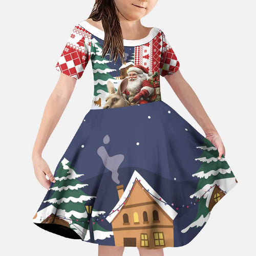 Kangaroo Australia Christmas Family Matching Off Shoulder Maxi Dress and Hawaiian Shirt Xmas Pattern