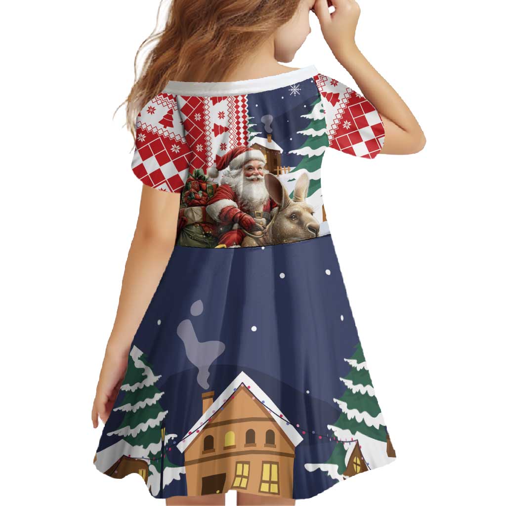 Kangaroo Australia Christmas Family Matching Off Shoulder Maxi Dress and Hawaiian Shirt Xmas Pattern