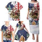 Kangaroo Australia Christmas Family Matching Puletasi and Hawaiian Shirt Xmas Pattern