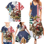 Kangaroo Australia Christmas Family Matching Summer Maxi Dress and Hawaiian Shirt Xmas Pattern