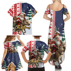 Kangaroo Australia Christmas Family Matching Summer Maxi Dress and Hawaiian Shirt Xmas Pattern