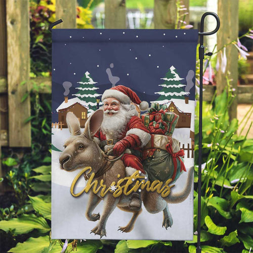 Kangaroo Australia Christmas Garden Flag Xmas Pattern