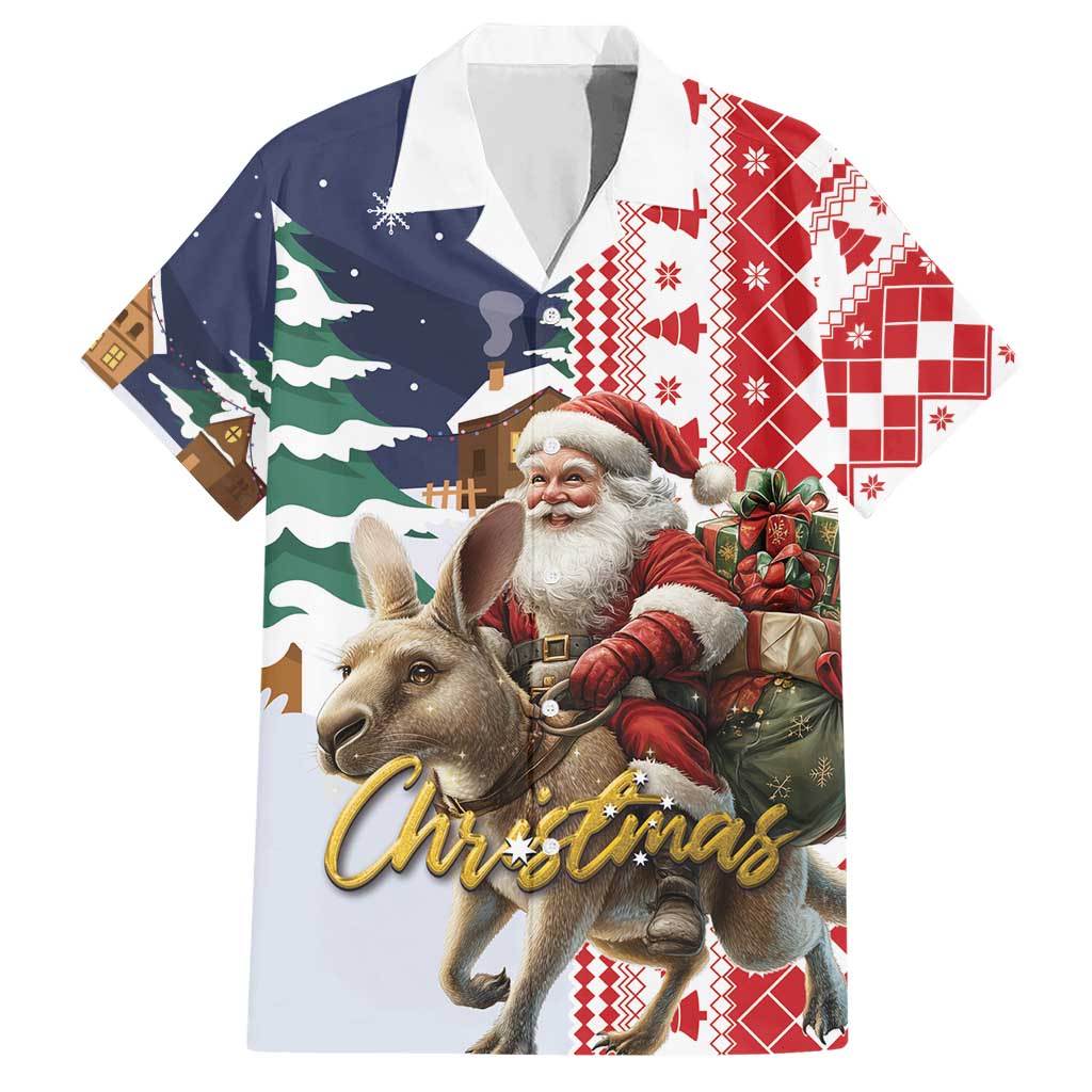Kangaroo Australia Christmas Hawaiian Shirt Xmas Pattern
