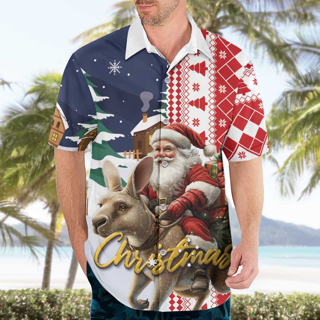Kangaroo Australia Christmas Hawaiian Shirt Xmas Pattern