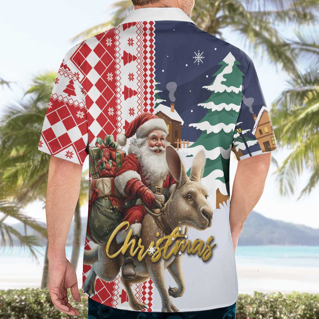 Kangaroo Australia Christmas Hawaiian Shirt Xmas Pattern