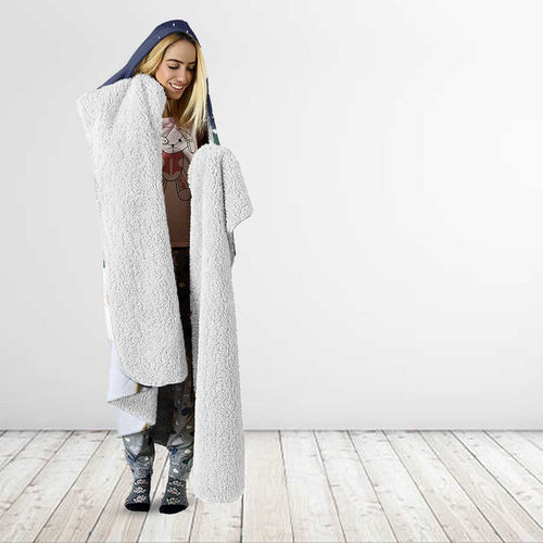 Kangaroo Australia Christmas Hooded Blanket Xmas Pattern