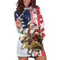 Kangaroo Australia Christmas Hoodie Dress Xmas Pattern