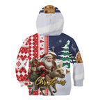 Kangaroo Australia Christmas Kid Hoodie Xmas Pattern