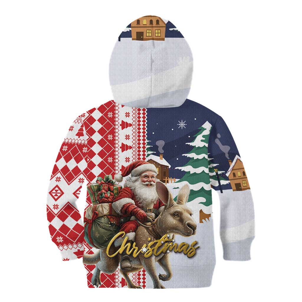 Kangaroo Australia Christmas Kid Hoodie Xmas Pattern
