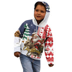 Kangaroo Australia Christmas Kid Hoodie Xmas Pattern
