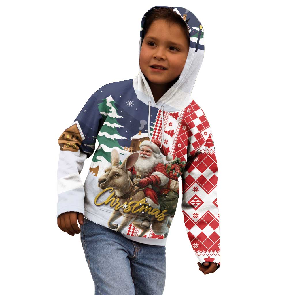 Kangaroo Australia Christmas Kid Hoodie Xmas Pattern