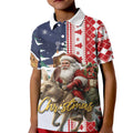 Kangaroo Australia Christmas Kid Polo Shirt Xmas Pattern