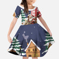 Kangaroo Australia Christmas Kid Short Sleeve Dress Xmas Pattern
