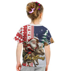 Kangaroo Australia Christmas Kid T Shirt Xmas Pattern