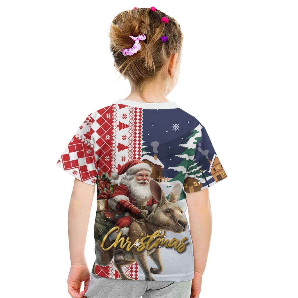 Kangaroo Australia Christmas Kid T Shirt Xmas Pattern