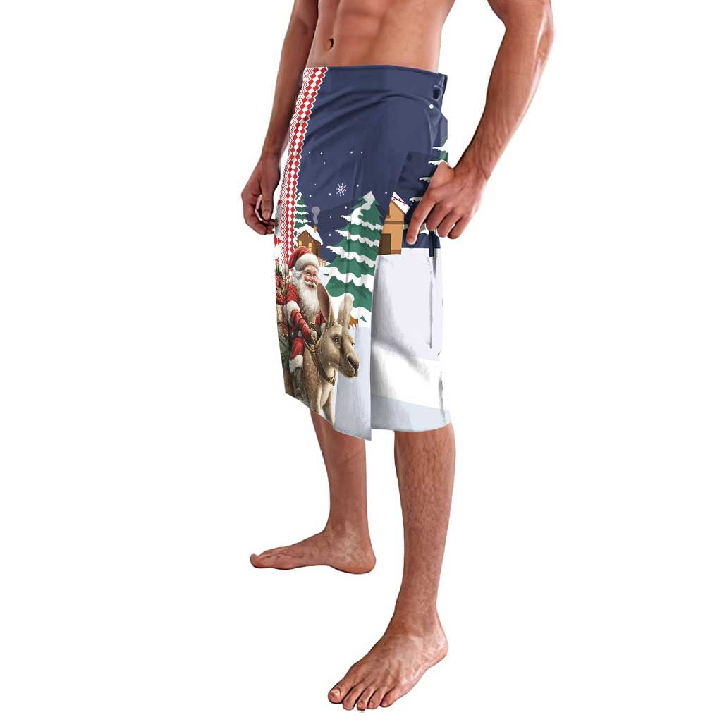 Kangaroo Australia Christmas Lavalava Xmas Pattern