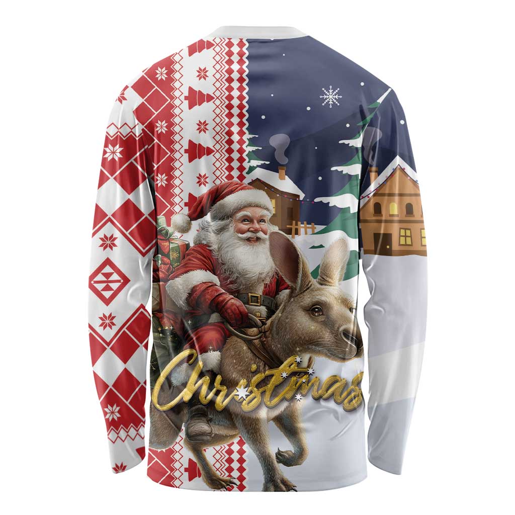 Kangaroo Australia Christmas Long Sleeve Shirt Xmas Pattern