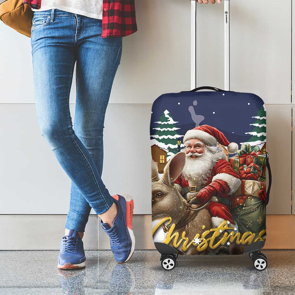 Kangaroo Australia Christmas Luggage Cover Xmas Pattern