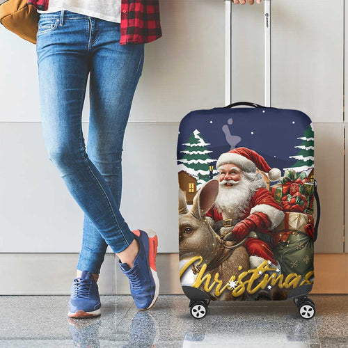 Kangaroo Australia Christmas Luggage Cover Xmas Pattern