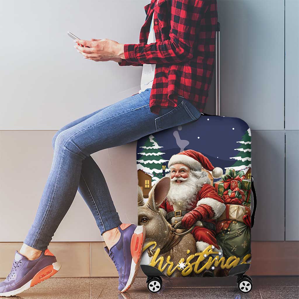 Kangaroo Australia Christmas Luggage Cover Xmas Pattern