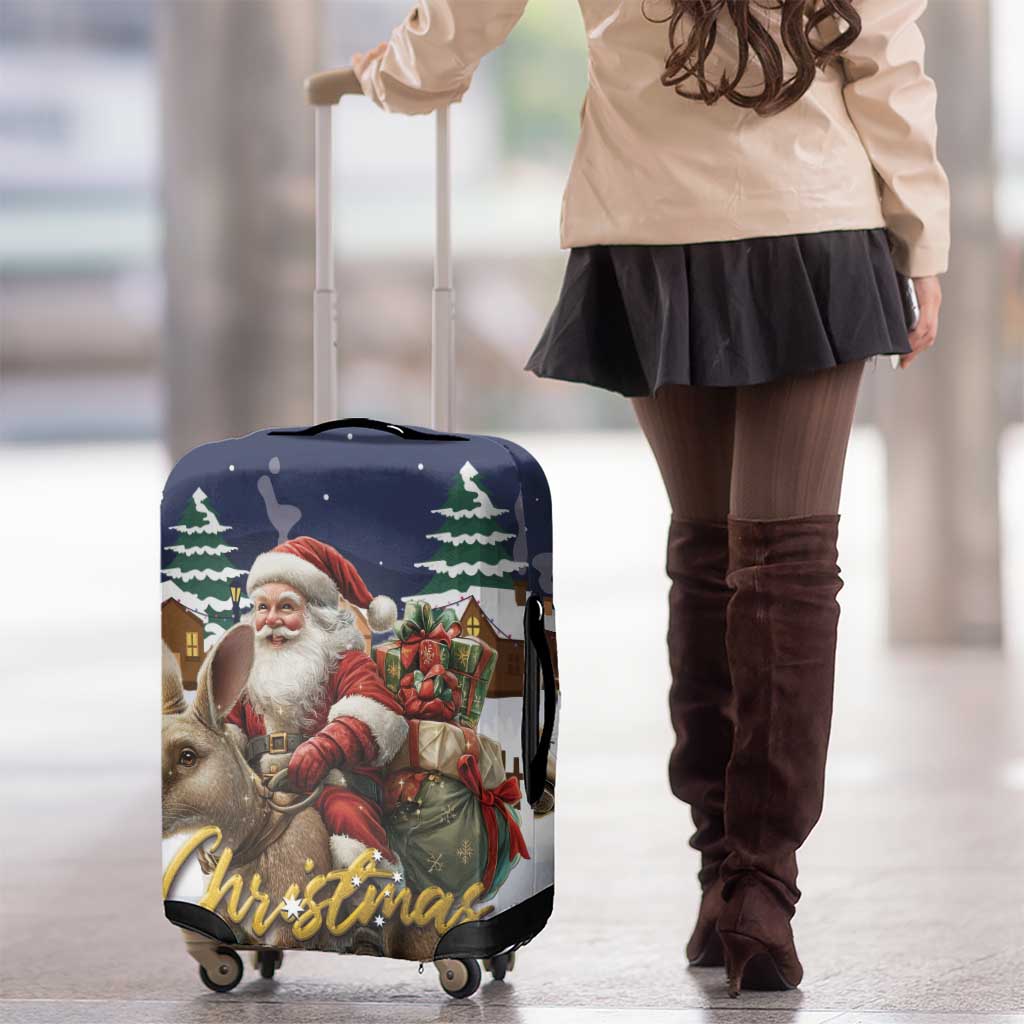 Kangaroo Australia Christmas Luggage Cover Xmas Pattern