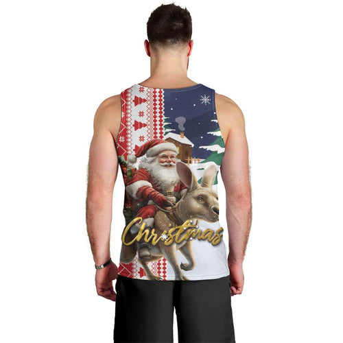 Kangaroo Australia Christmas Men Tank Top Xmas Pattern