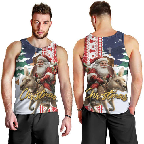 Kangaroo Australia Christmas Men Tank Top Xmas Pattern