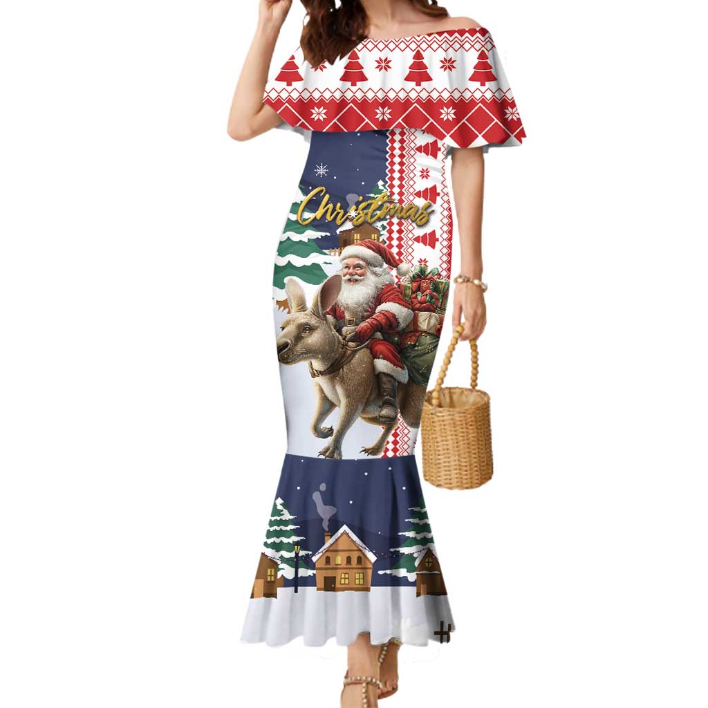 Kangaroo Australia Christmas Mermaid Dress Xmas Pattern