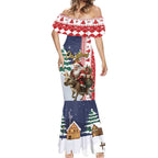 Kangaroo Australia Christmas Mermaid Dress Xmas Pattern