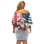 Kangaroo Australia Christmas Off Shoulder Short Dress Xmas Pattern