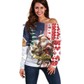 Kangaroo Australia Christmas Off Shoulder Sweater Xmas Pattern