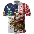 Kangaroo Australia Christmas Polo Shirt Xmas Pattern