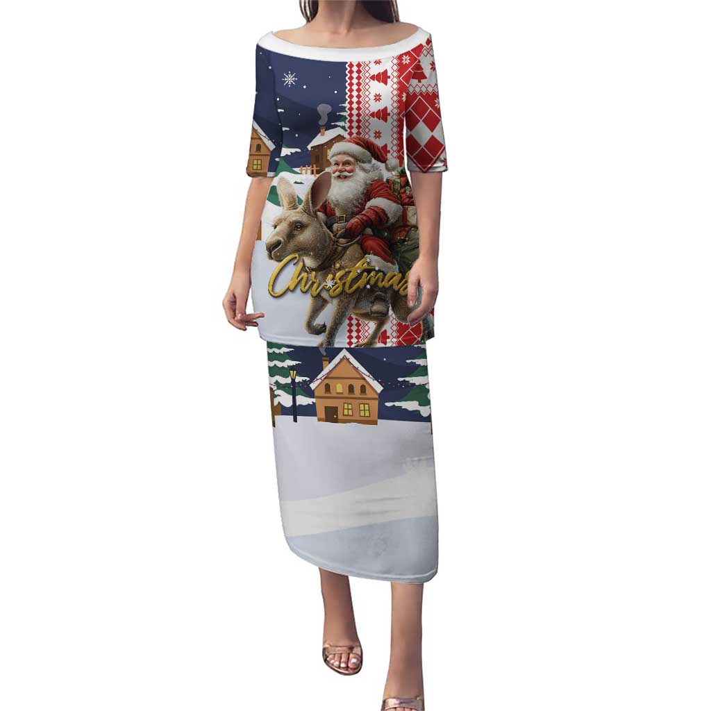 Kangaroo Australia Christmas Puletasi Xmas Pattern