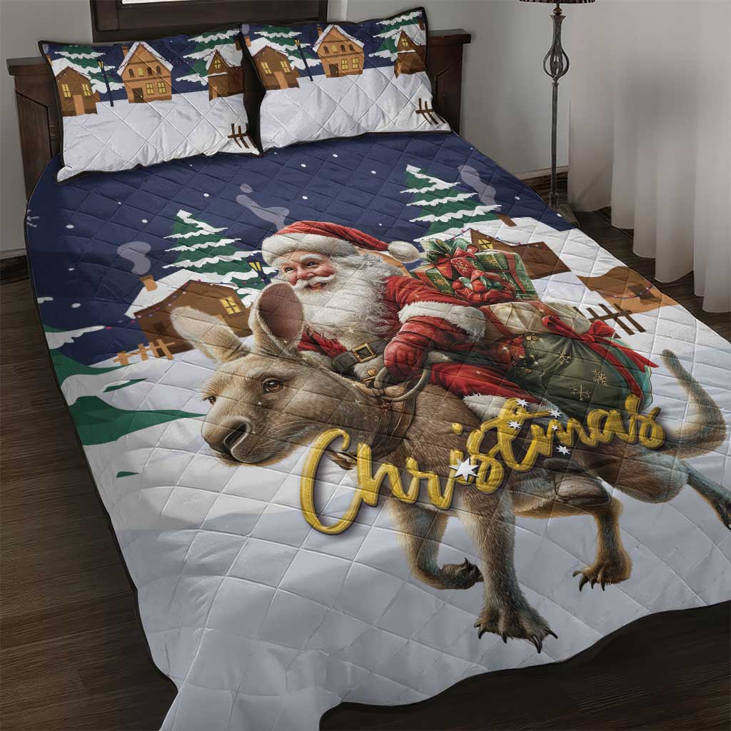Kangaroo Australia Christmas Quilt Bed Set Xmas Pattern