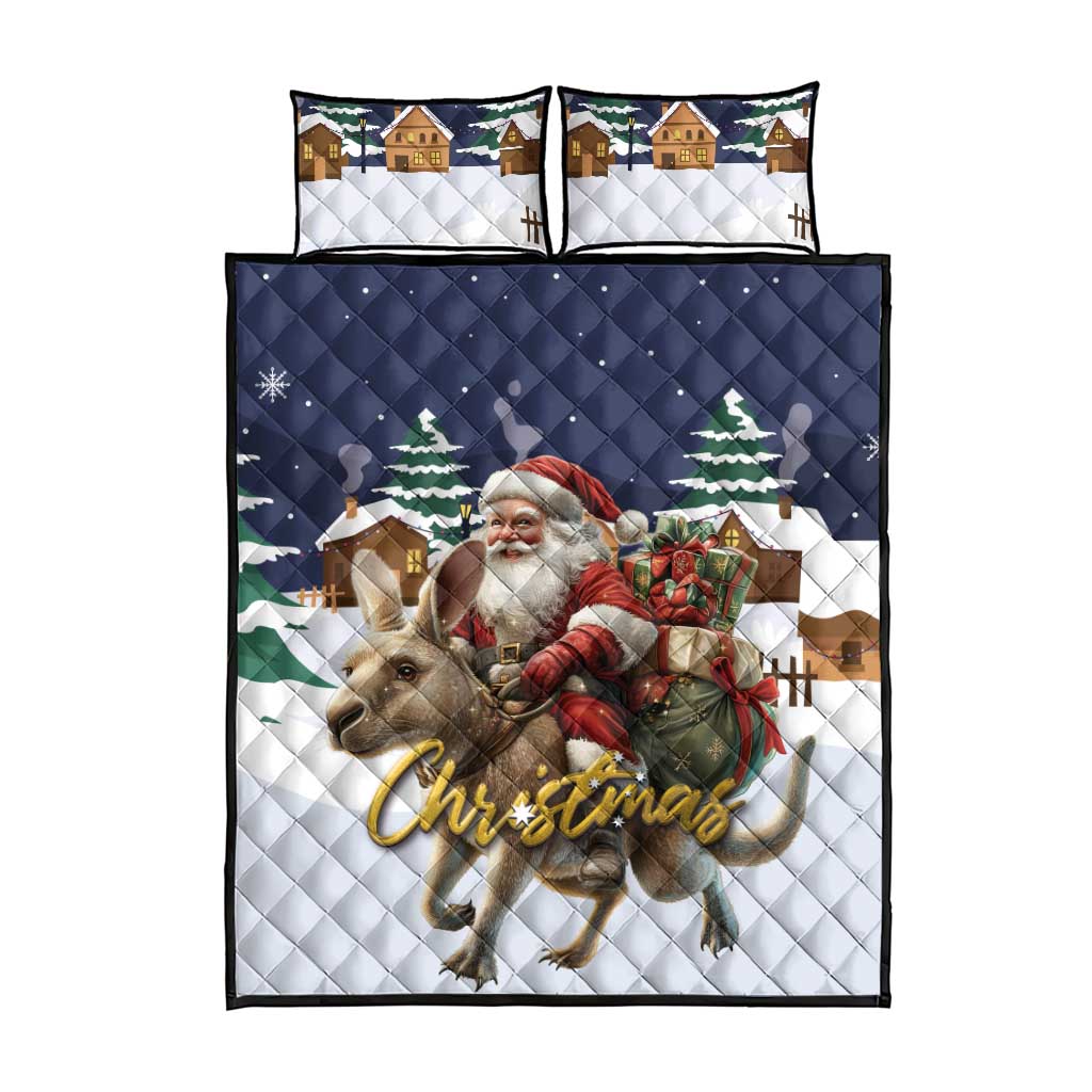 Kangaroo Australia Christmas Quilt Bed Set Xmas Pattern