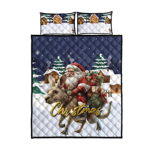 Kangaroo Australia Christmas Quilt Bed Set Xmas Pattern