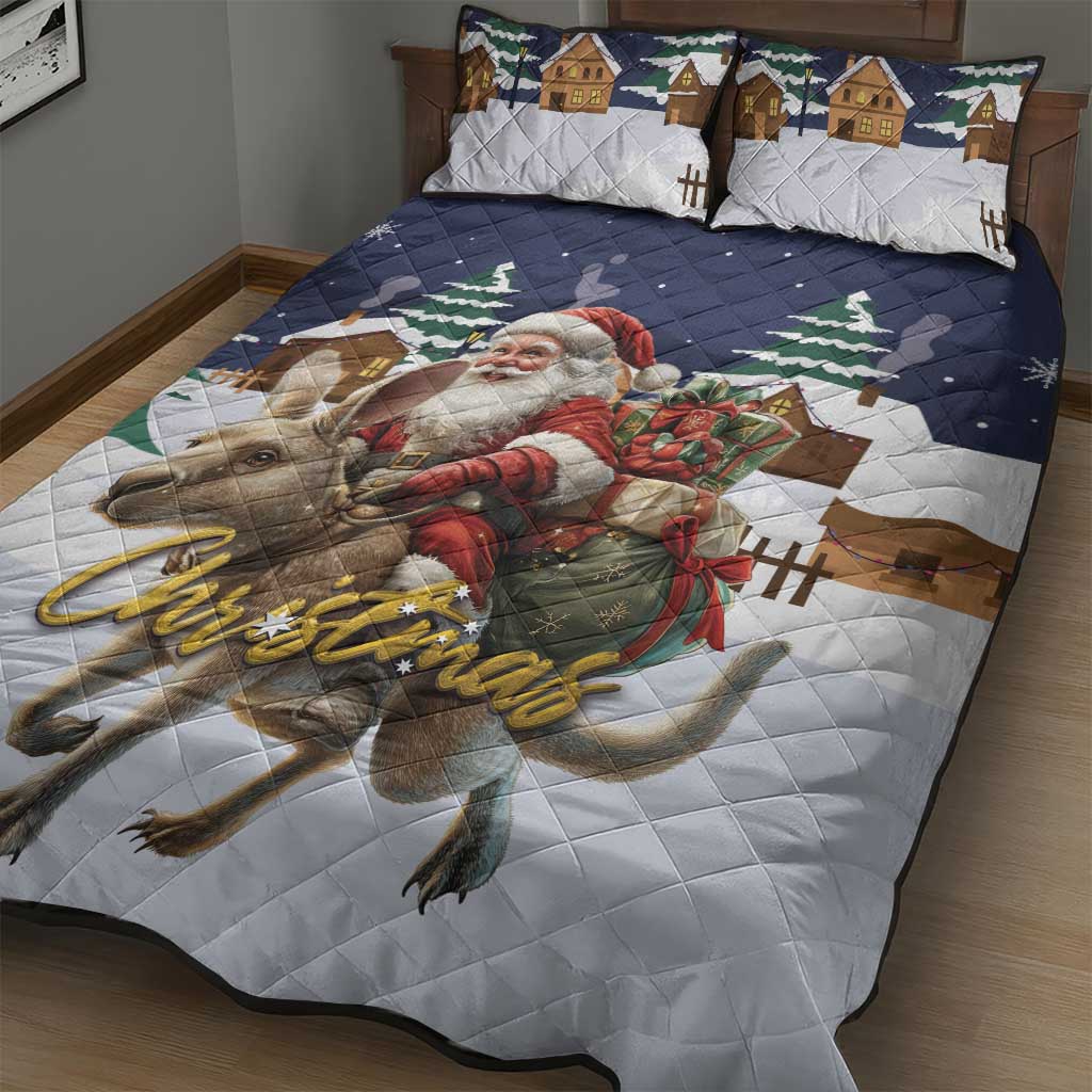 Kangaroo Australia Christmas Quilt Bed Set Xmas Pattern
